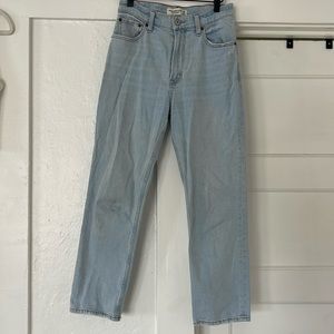 Abercrombie & Fitch Light Wash Destroyed Curve Love Jeans